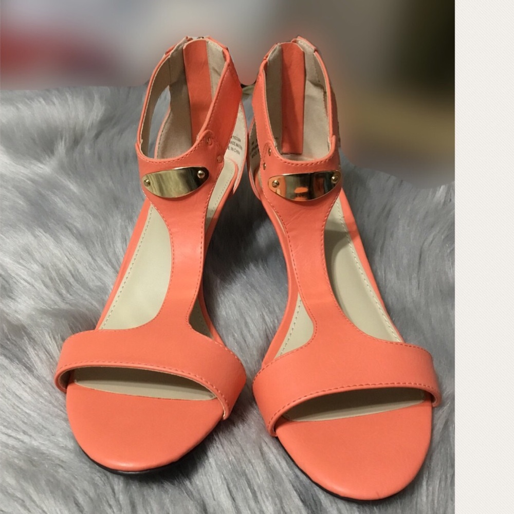 CATO ORANGE LEATHER HEELS